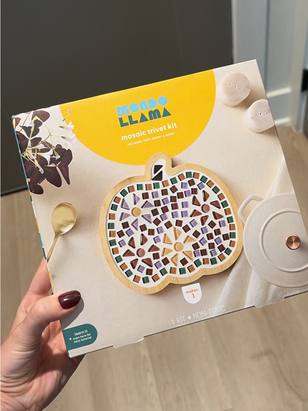 Mondo Llama Pumpkin Mosaic Trivet Kit - Multicolor